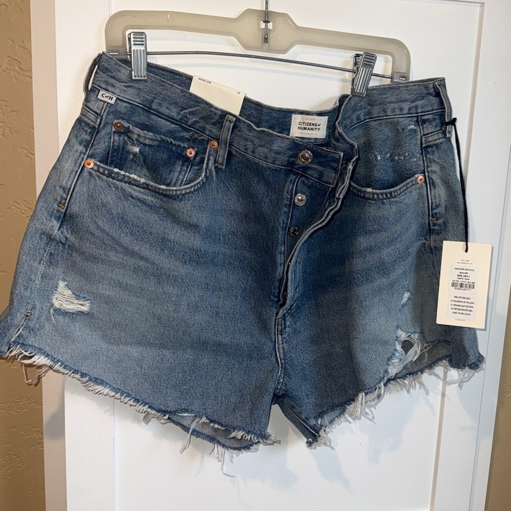 New with tags $158 Citizens of Humanity Denim Jeans shorts 34 - Picture 3 of 5